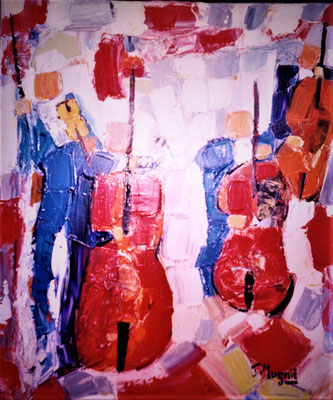 Les contrebasses rouges, collection particulière.