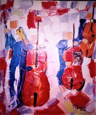 Les contrebasses rouges, collection particulière.