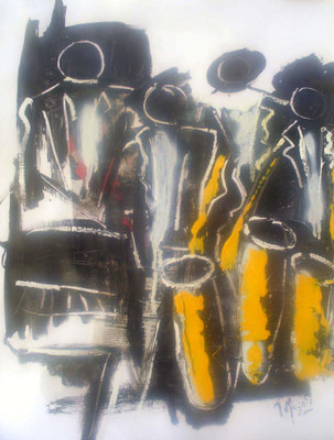 Jazz, 65 x 50, gouache sur Canson.