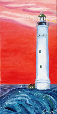 Roter Leuchtturm, Ölbild