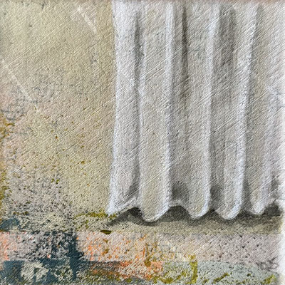 was bleibt 23 Acrylfarbe auf Textil 15x15 cm