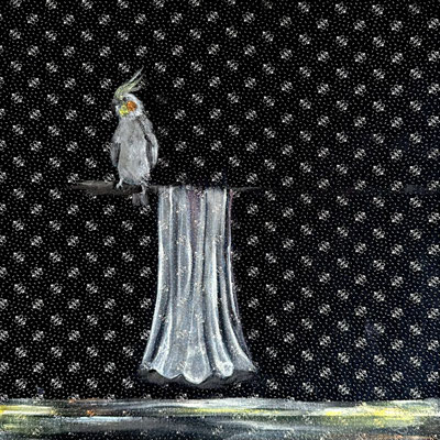 was bleibt 18 Acrylfarbe auf Textil 50x50 cm
