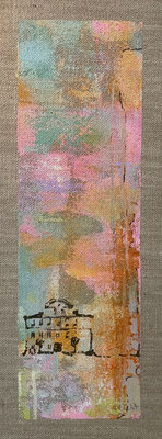 Acrylfarbe auf Jute 20 x 50 cm