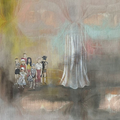 was bleibt 13 Acrylfarbe auf Textil 60x60 cm