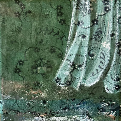was bleibt 24 Acrylfarbe auf Textil 15x15 cm
