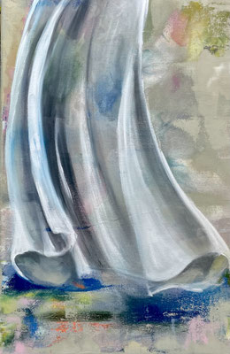 was bleibt 1 Acrylfarbe auf Textil 40x60 cm
