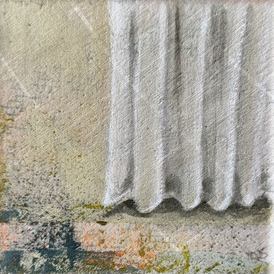 was bleibt 23 Acrylfarbe auf Textil 15x15 cm
