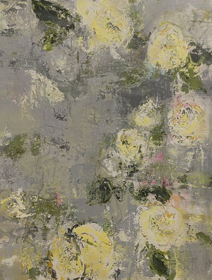 Acrylfarbe und Ölpastellkreide auf Leinwand 80 x 100 cm XL
