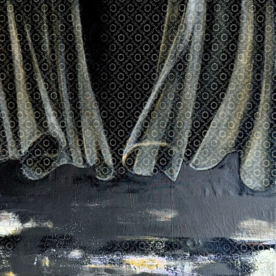 was bleibt 8 Acrylfarbe auf Textil 50x50 cm