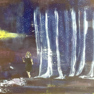 was bleibt 20 Acrylfarbe auf Textil 50x50 cm