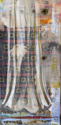 was bleibt 2 Acrylfarbe auf Textil 30x60 cm