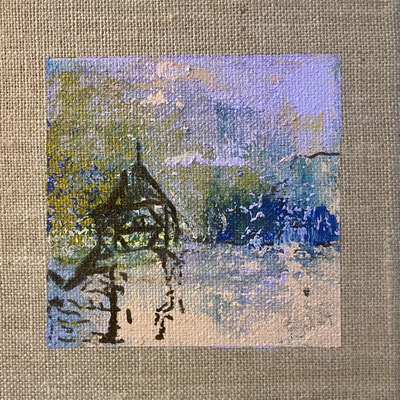 Acrylfarbe auf Jute 20 x 20 cm