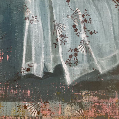was bleibt 27 Acrylfarbe auf Textil 15x15 cm