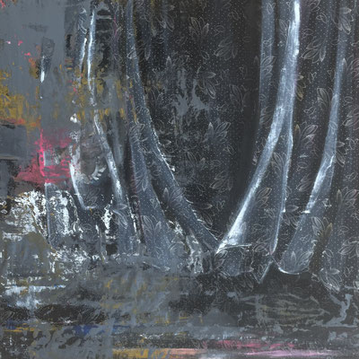 was bleibt 17 Acrylfarbe auf Textil 60x60 cm
