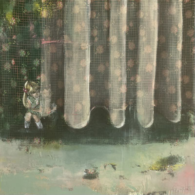 was bleibt 12 Acrylfarbe auf Textil 60x60 cm
