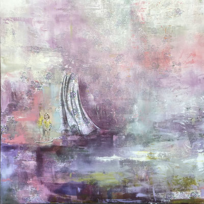 was bleibt 29 Acrylfarbe auf Bettwäsche 120x120 cm