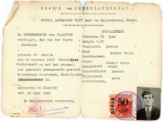 Document Herman van der Vegte