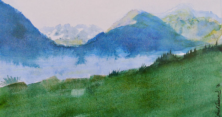 Obwalden, Aquarell/watercolour von Paul Townend