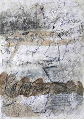 Dyslalie, 84 x 60 cm, Schrift/mixed media auf Papier, 2023