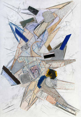 Splitter, 100 x 70 cm, Collage/Zeichnung, 3/2023