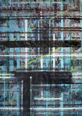 Dyslalie, 140 x 100 cm, mixed media auf Papier, 2022
