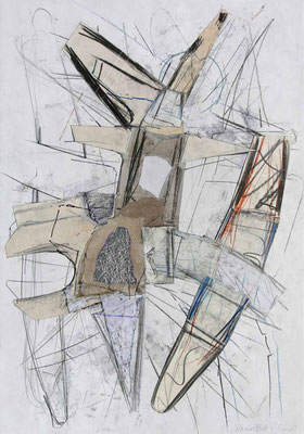 Skulpturskizze, 100 x 70 cm, Collage/Zeichnung, 3/2023