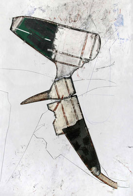 Skulpturskizze, 94 x 64 cm, Collage/Zeichnung, 1/2024