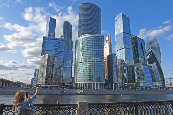 Moskau-City - Die meisten von Europas höchsten Wolkenkratzern sind auf diesem Foto 