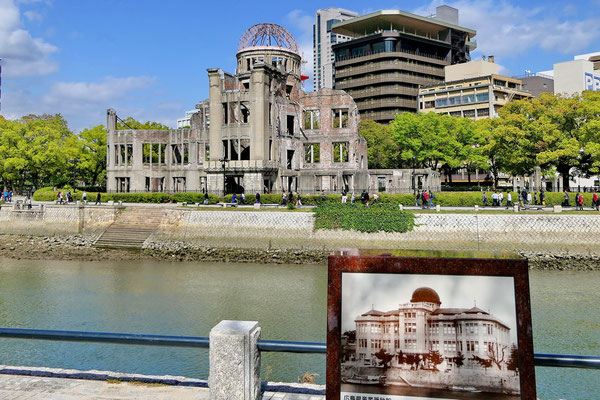Vóór en ná de atoombom in Hiroshima