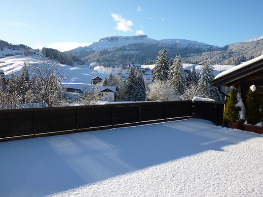 Ferienwohnungen Lingenhöl, Winter-Terrasse, Riezlern, Kleinwalsertal