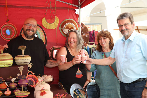 Eröffnung / 9.Textilkunstmarkt Waldviertel, mit dem Bürgermeister von Horn