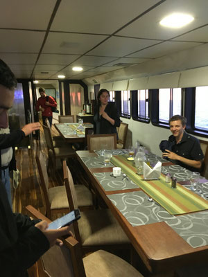 Unser Esszimmer auf dem Boot