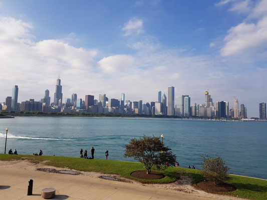 Blick auf die Skyline, Chicago, USA