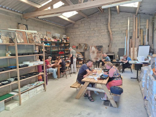 atelier mosaïque avec le CPFA de Granville