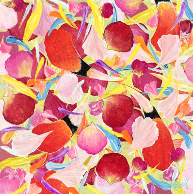 『 flower petals 』acrylic on canvas (27.3cm×27.3cm/S3)