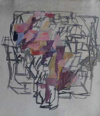 Composition abstraite n°2, esquisse, huile