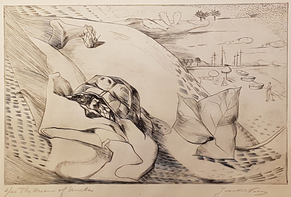 The dream of Unita (Parijs 1938), ets, 17x25 cm  