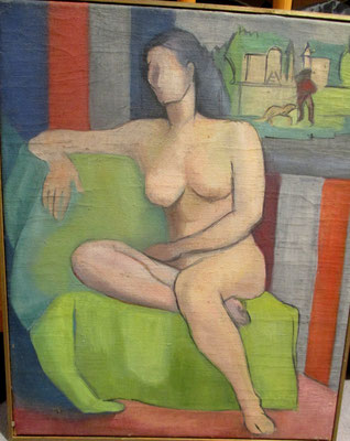 Naakt op sofa (Parijs, 1936), olieverf, 46x37 cm