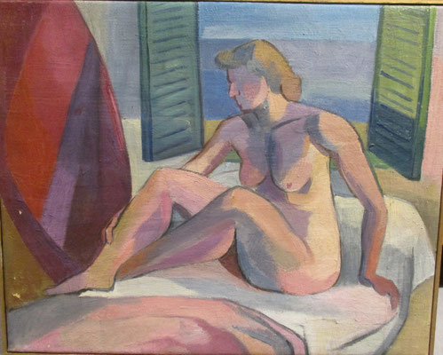 Naakt aan het venster (Parijs, 1935), olieverf, 44x55 cm