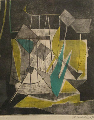 Stilleven, (Parijs, 1938), kleurets, 50x40 cm