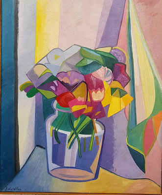 Bouquet de fleurs (La Haye, 1946), peinture à l’huile, 54x45 cm