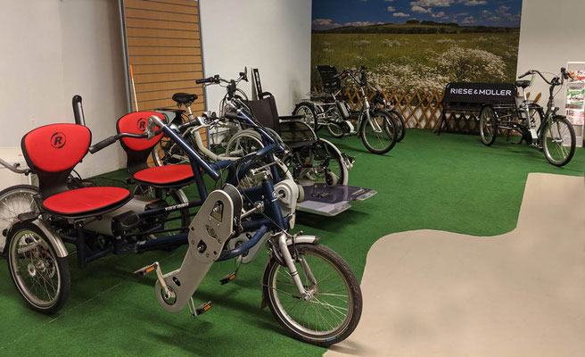 Dreirad Markenvielfalt im Dreirad-Zentrum Göppingen