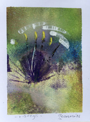 Risvegli, 2016, tecnica mista, 9,5 x 12,5 cm