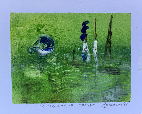 Le ragioni del tempo, 2016, tecnica mista, 9,5 x 11,5 cm