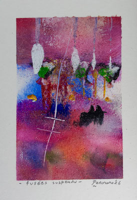Fusées suspendu, 2016, tecnica mista, 10 x 14,5 cm