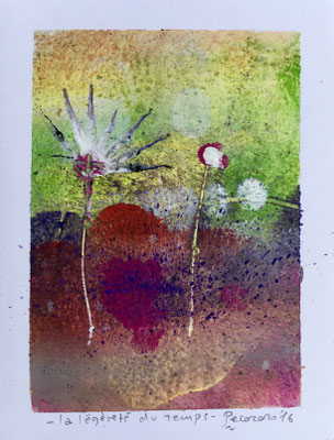 La légèreté du temps, 2016, tecnica mista, 9,5 x 12,5 cm