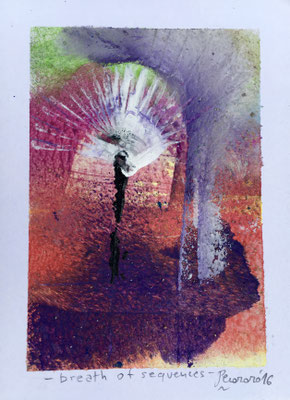 Breath of sequences, 2016, tecnica mista, 8,5 x 11,5 cm