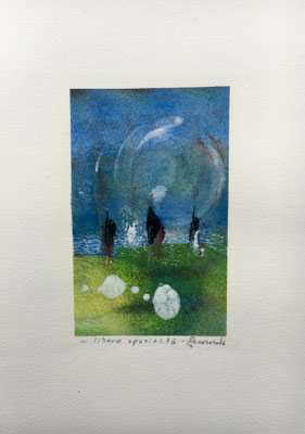 Libere spazialità, 2016, tecnica mista, carta 17,5 x 25 cm
