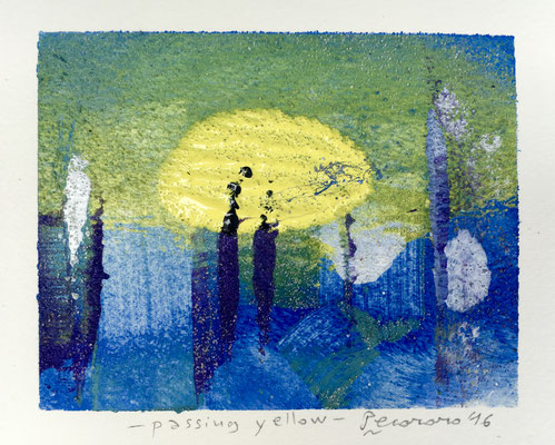 Passing yellow, 2016, tecnica mista, 12 x 10 cm