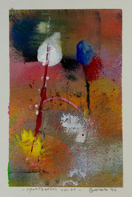 Spontaneous union, 2016, tecnica mista, 13 x 19 cm